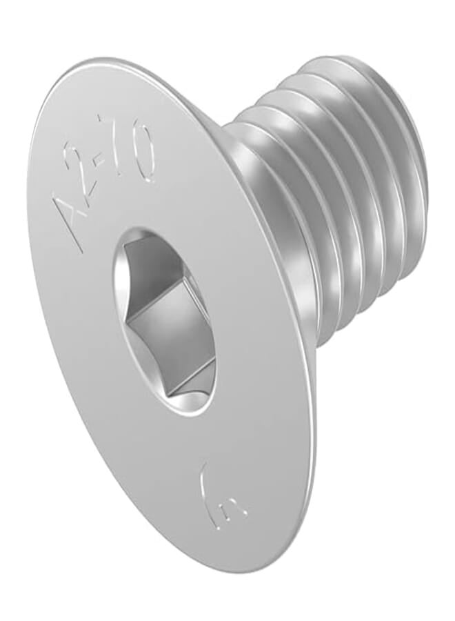 Stainless Steel Countersunk Screws, Countersunk Head with Hex Socket, 10mm x M6, Pack of 20