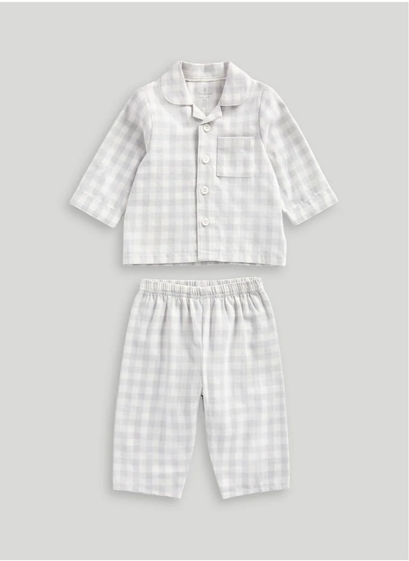 مذركير Grey Check Woven Baby Pyjamas