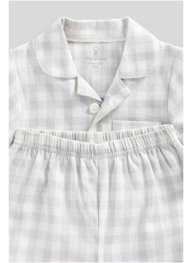 مذركير Grey Check Woven Baby Pyjamas