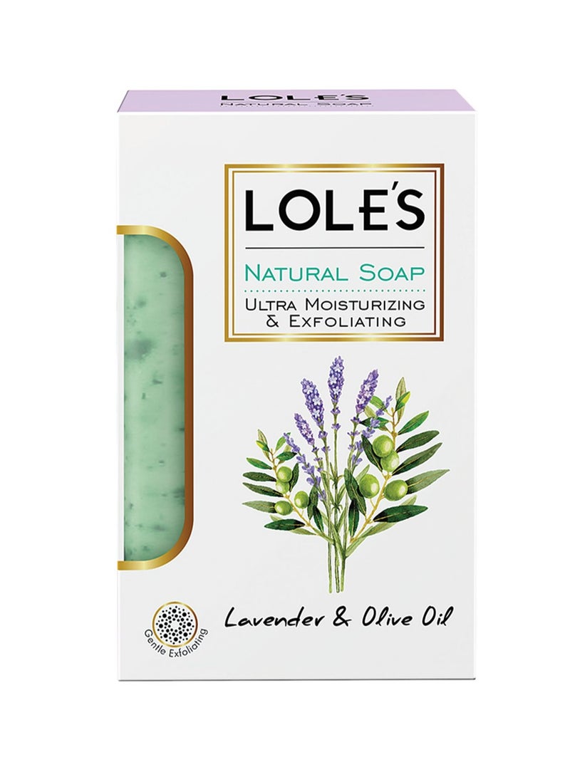LOLE'S Luxury Pure Natural Soap, Lavender & Olive Oil Beauty Bar, Detox & Deep Cleansing Face and Body Care - Vitamin E, SLS-Free, Crisp & Fresh Touch, 100% Vegetable, No Animal Fat, Pack of 2 x 150g - Image 3