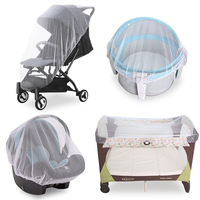 Coldwind Baby Mosquito Net for Stroller, Reusable Bug Net for Stroller, Bassinets, Cradles, Playards, Pack N Plays and Portable Mini Crib, Portable & Durable Baby Insect Netting, White - Image 1