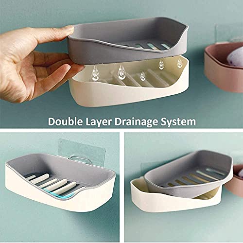 XML Soap Holder Plastic self Adhesive Magic Sticker Waterproof Kitchen Bathroom soap Holder Dish Cady Tray (Pack of -1/Multi Color) - Image 5