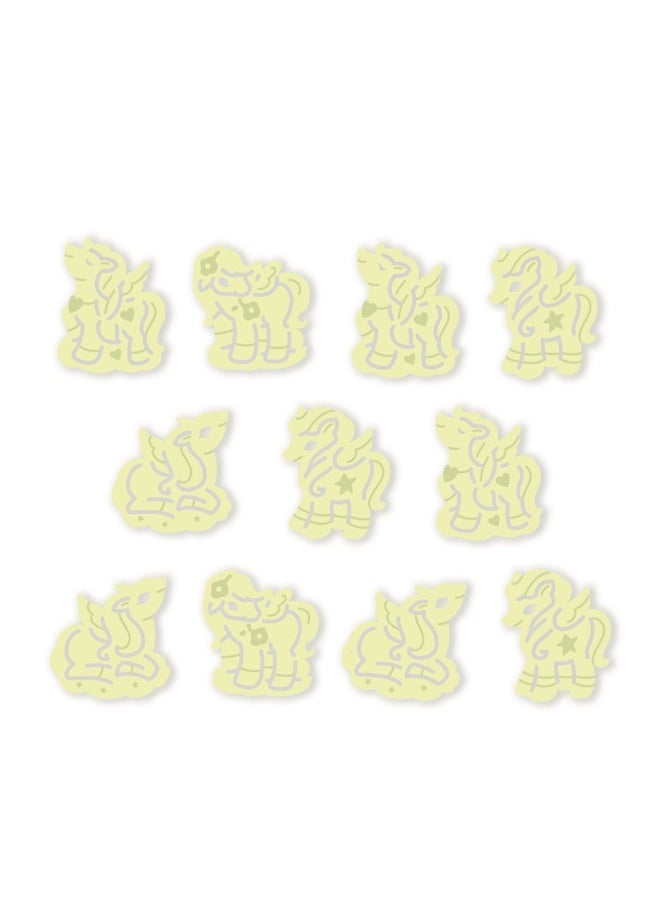 4m 4M Glow-in-the-Dark Glow Unicorn Stickers (Pack of 12)  - Image 1