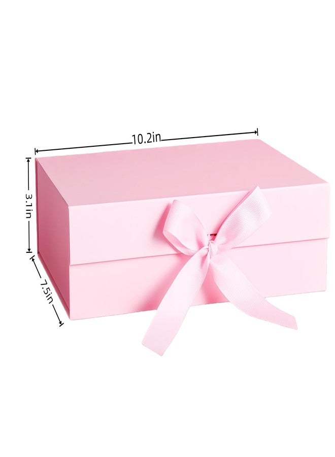 iefoah Pink Gift Box for Presents 10.2×7.5×3.1'' Gift Boxes with Lids Magnetic Closure Groomsman Bridesmaid Proposal Box for Wedding Birthday Valentine Bridal Showers Gift Packaging - Image 2