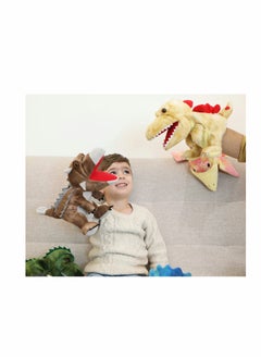 Excefore Dinosaur Hand Puppets, Ankylosaurus Jurassic World Stuffed Animal Soft Plush Toy, Open Movable Mouth Finger Gift, Birthday Gifts for Kids, Creative Role Play  - Image 5