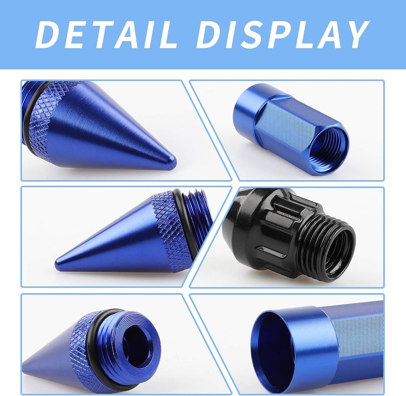 EZPROIT 20Pcs Blue Anti Theft Spikes Lug Nuts - Image 3
