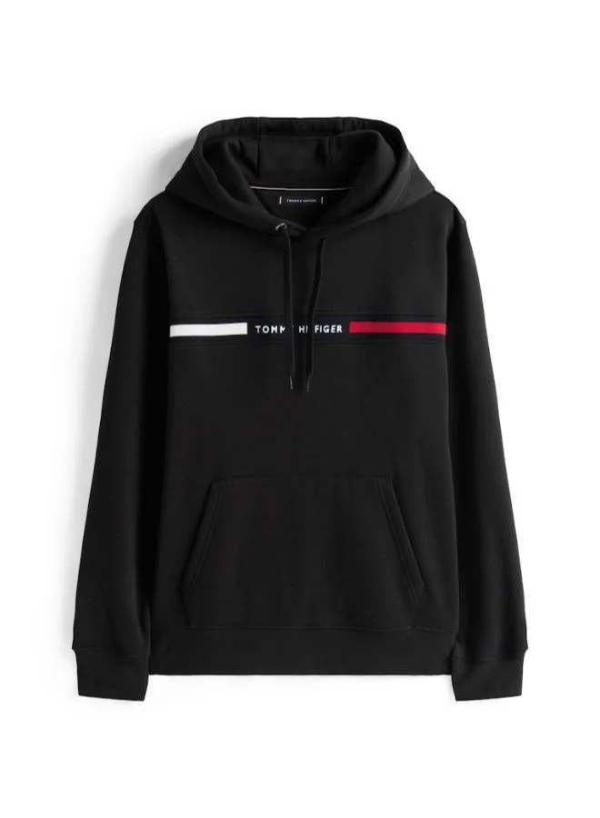 TOMMY HILFIGER  Logo Insert Flex Fleece Drawstring Hoody for Men | Best Price UAE