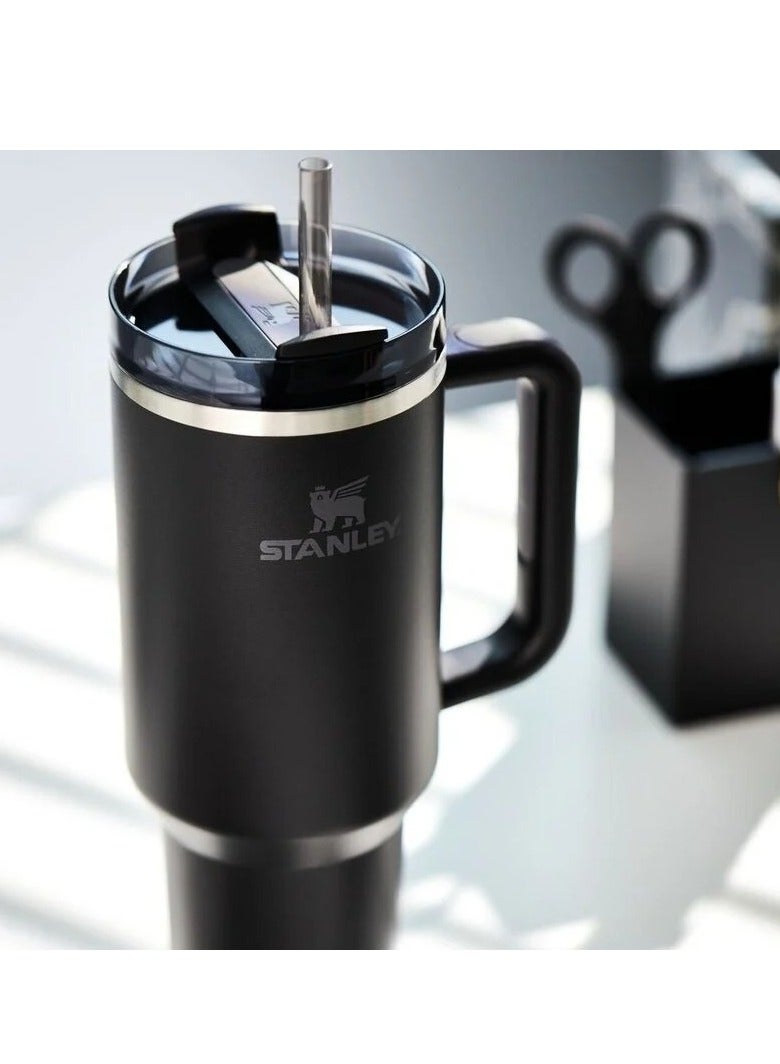 Stanley Quencher H2.0 FlowState Vacuum Insulated Tumbler – 40 oz Black Stainless Steel Travel Mug with Leakproof Lid & Straw – Double-Walled Design Keeps Drinks Hot for 7 Hours & Cold for 24 Hours – Durable, Portable & Perfect for Coffee, Water, Smoothies, Iced Tea & On-the-Go Hydration - Image 4