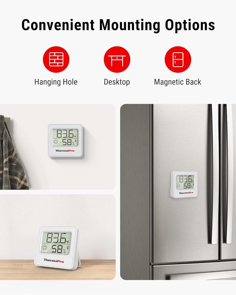 LABART ترمو برو TP357 مقياس رطوبة رقمي ومقياس حرارة داخلي 260 قدم، مقياس حرارة بلوتوث مع تطبيق ذكي، مقياس حرارة ورطوبة مع مستشعر درجة الحرارة والرطوبة - Image 3