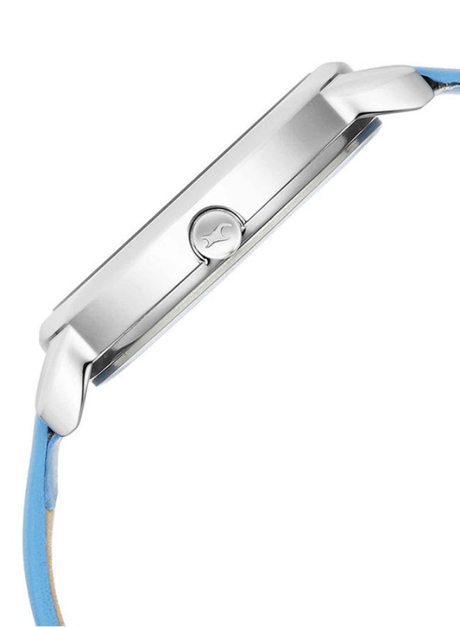 fastrack ساعة فاشن أنالوج زرقاء بقرص دائري وحزام جلدي أزرق للنساء -6282SL01 - Image 4