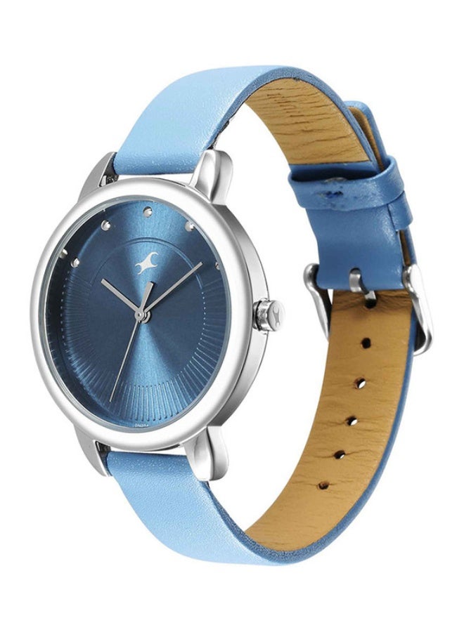 fastrack ساعة فاشن أنالوج زرقاء بقرص دائري وحزام جلدي أزرق للنساء -6282SL01 - Image 3
