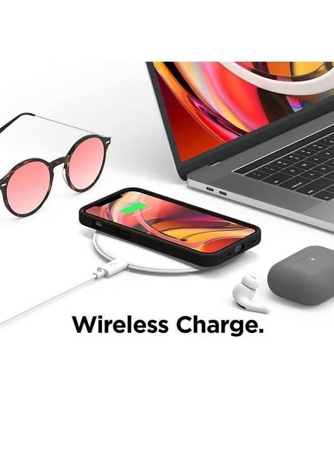 IAF IPhone 12 Pro Max Protective Ultra Slim Fit Case Liquid Silicone Gel Cover with Full Body Protection Anti-Scratch Shockproof Case For iPhone 12 PROMAX Liquid Silicon Black - Image 2