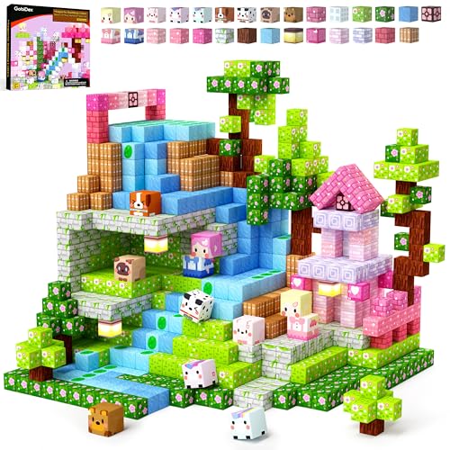 GobiDex 100PCS Magnetic Blocks Kid Building Toys for 3 Years Old Girls Upgraded STEM Sensory Gifts for Princess Kids Magnets Game for Toddler - Image 1