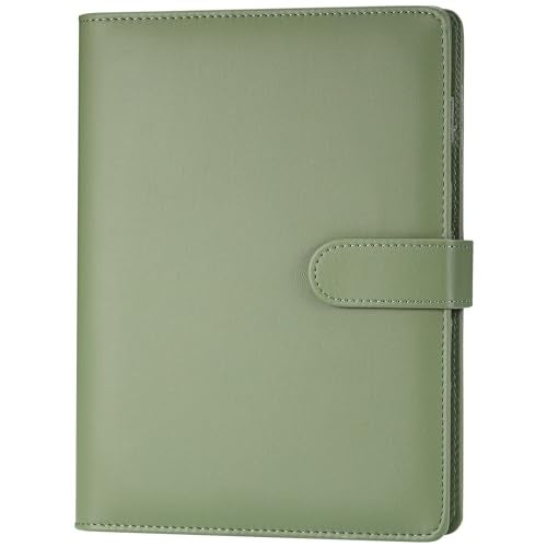 JIANTA A5 Binder 6 Ring, Refillable Notebook Planner Cover, PU Leather Binder Journal for A5 Refill Paper, Loose Leaf Budget Binder Notebook Binder (Green) - Image 1