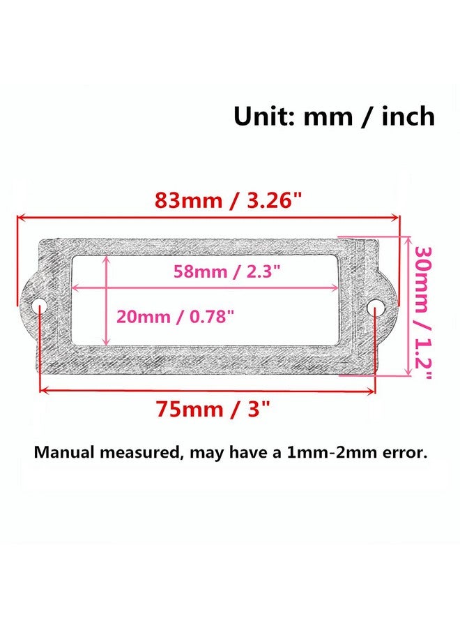 Adiyer [24 Pack] Black Office Library File Drawer Cabinet Card Tag Label Holder Metal Frame 83Mm X 30Mm - Image 2
