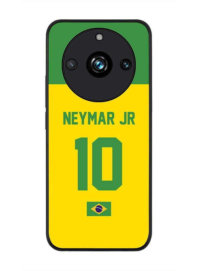 Stylizedd Rugged Black Edge case for Realme 11 Pro/Realme 11 Pro+, Custom Slim fit Thin Phone Case Cover - Football Team - Brazil, Player Name - Neymar Jr - Image 1