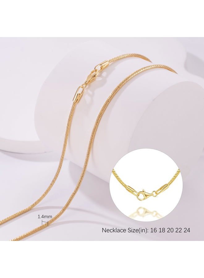 GYUYCW 14K Gold Necklaces for Women Gold Chain for Women 14K Gold Chain for Men Thin Snake Chains 22in - Image 2