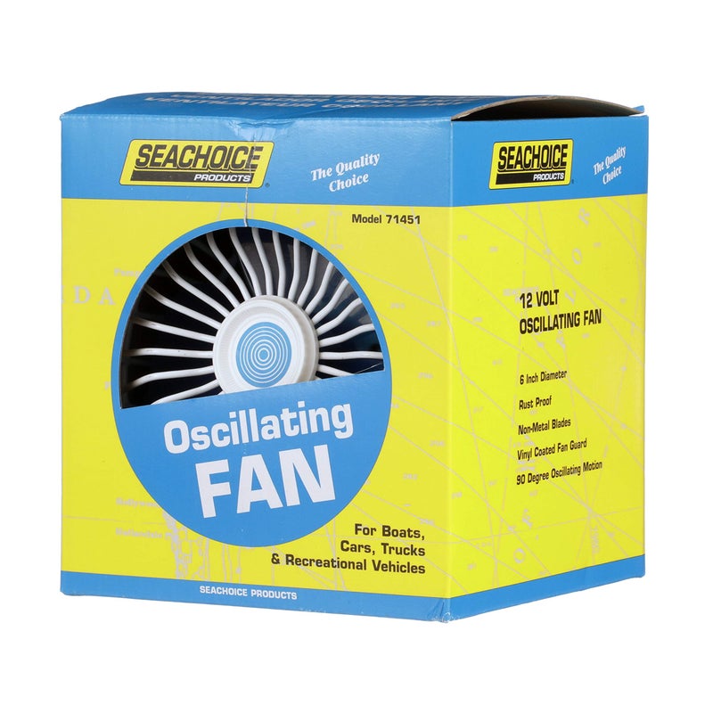 Seachoice 12V DC Oscillating Fan, 6 in., 90-Degree Oscillating Motion - Image 5