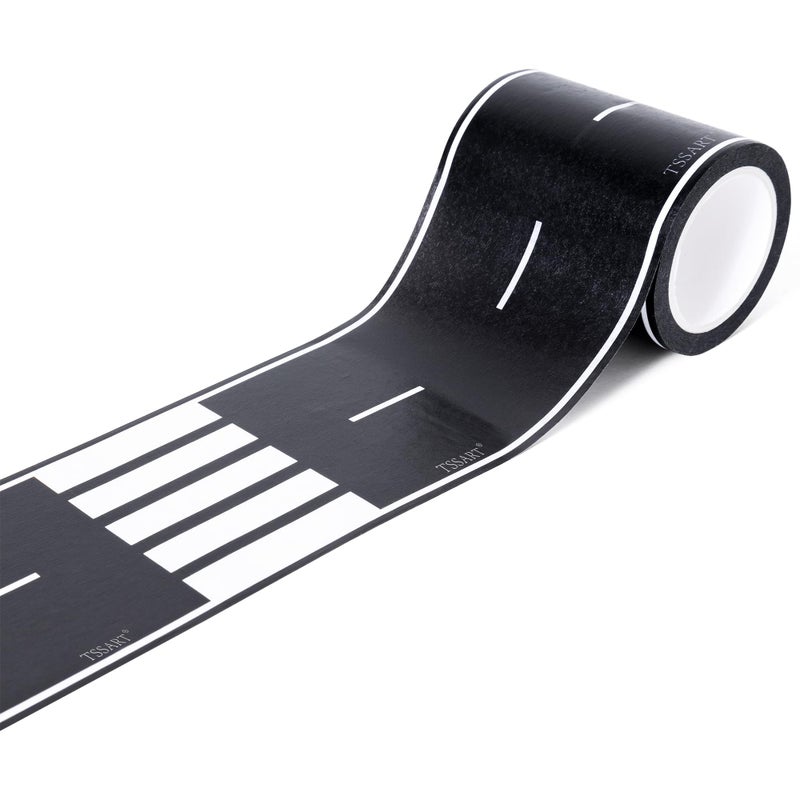 TSSART Roadway Tape - Black Residue Free Road Car Track Tape for Kids Birthday Party Racing Party Decoration - 2.4 Inch Wide 40 FT Long - Image 1