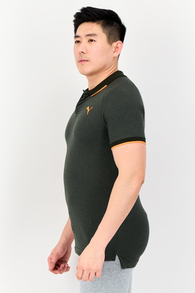 PUMA Men Slim  Fit Short Sleeves Outdoor Polo Shirt, Olive Heather - Image 3