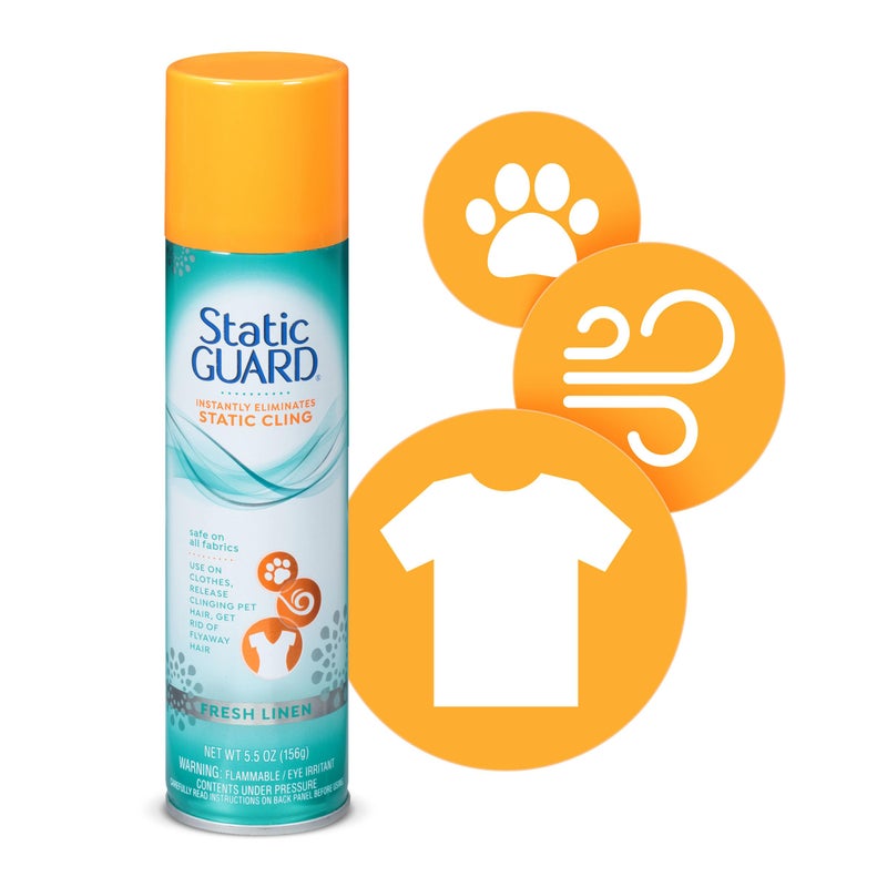 Static Guard Fabric Spray, Fresh Linen Scent, 5.5 Ounce Can - Image 2