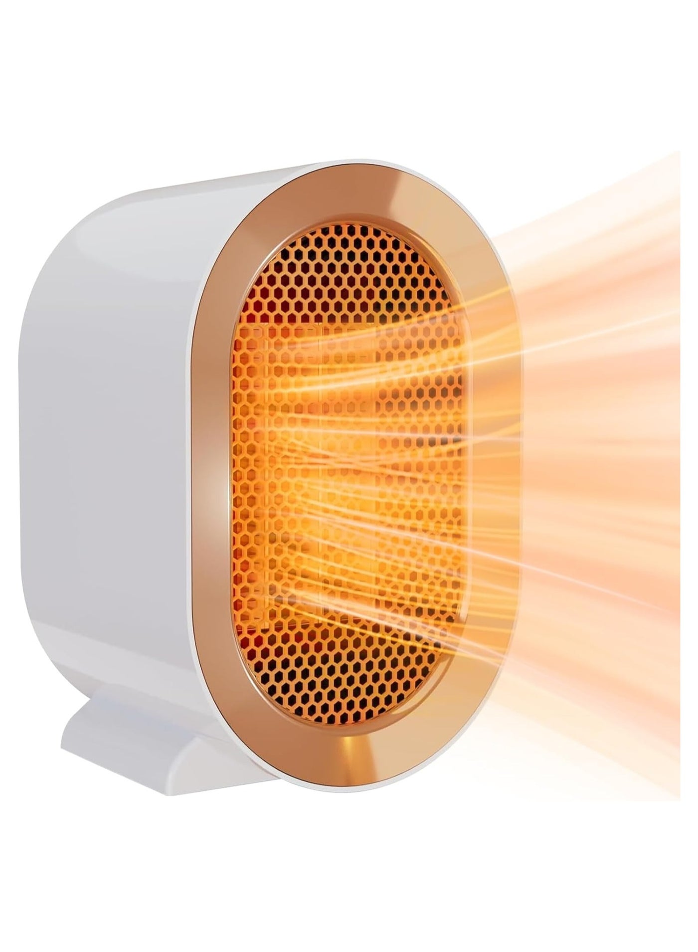 Indoor electric heater, 1200W portable electric heater, supports two heating modes, PTC rapid heating, with overheat protection and tilt protection functions, suitable for desktop heaters in bedrooms and home offices