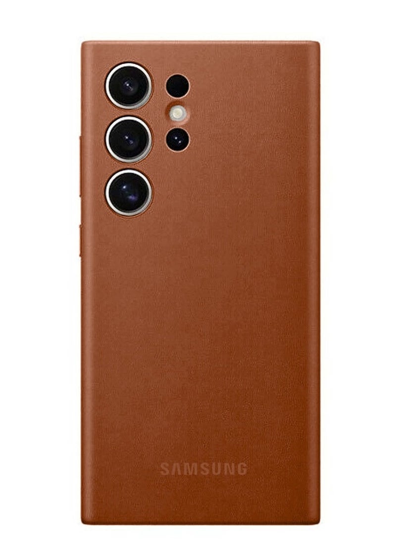 Techie Samsung Galaxy S24 Ultra 2024 Vegan Leather Case Nature Friendly Case – Brown  - Image 1