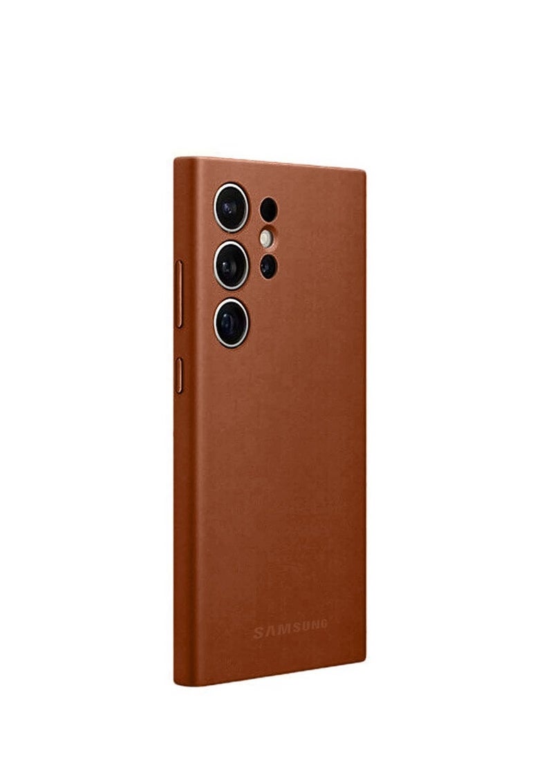 Techie Samsung Galaxy S24 Ultra 2024 Vegan Leather Case Nature Friendly Case – Brown  - Image 3