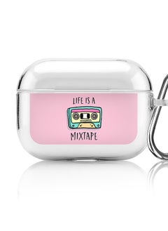 Stylizedd Classic Clear printed Case for Apple AirPods Pro 2nd Generation Thin Transparent Cover [Designed for Apple AirPods Pro 2nd Generation] - Life is a mixtape  - Image 1