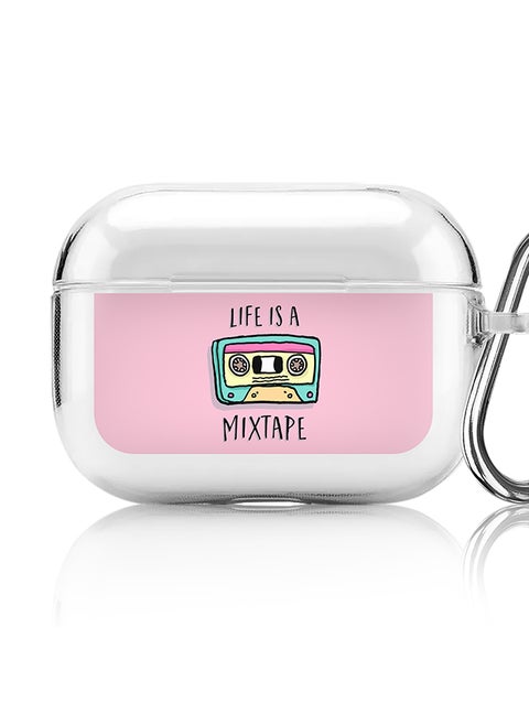 Classic Clear printed Case for Apple AirPods Pro 2nd Generation Thin Transparent Cover [Designed for Apple AirPods Pro 2nd Generation] - Life is a mixtape