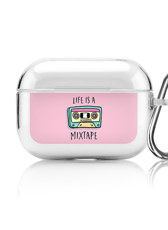 Classic Clear printed Case for Apple AirPods Pro 2nd Generation Thin Transparent Cover [Designed for Apple AirPods Pro 2nd Generation] - Life is a mixtape