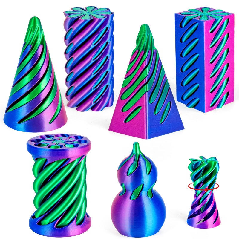 3Dgenius 6 Pack Spiral Cone Fidget Toys 3D Printed Spiral Fidget Toys Impossible Cone 3D Printed Fidgets Impossible Pyramid Passthrough 3D Printed Toys for Adults Kids for Anxiety Relaxing Pack1 - Image 3
