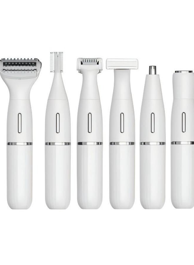 آي كي ماكينة حلاقة كهربائية 6 في 1 للسيدات – مقاومة للماء، قابلة لإعادة الشحن USB-C، شفرات دائرية آمنة، 60 دقيقة استخدام، لإزالة الشعر من كامل الجسم - Image 1