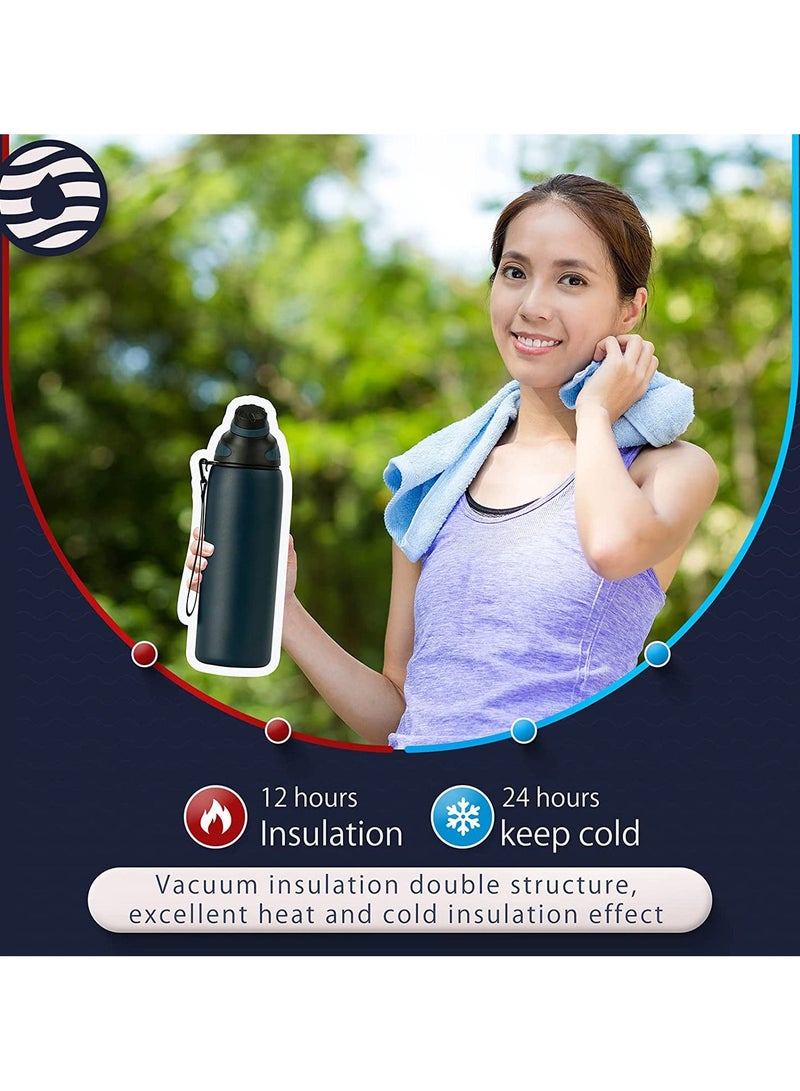 FjBottle Stainless Steel Water Bottle 800 ML with Magnetic Lid, BPA Free Insulated Water Bottle, Sports Metal Water Bottle Hot&Cold Drinks Vacuum Flask Leak-Proof for Gym, Work, Travel - Image 5