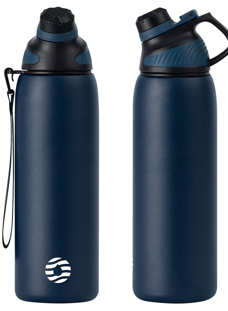 FjBottle Stainless Steel Water Bottle 800 ML with Magnetic Lid, BPA Free Insulated Water Bottle, Sports Metal Water Bottle Hot&Cold Drinks Vacuum Flask Leak-Proof for Gym, Work, Travel - Image 1