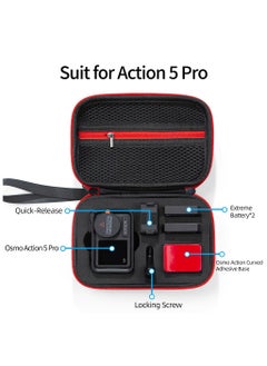 Generic Carrying Case for DJI Osmo Action 5 Pro Camera Portable Travel Bag Protective Handbag Storage Bag for DJI Osmo Action 5 Pro Sport Camera Accessories (Black)  - Image 2