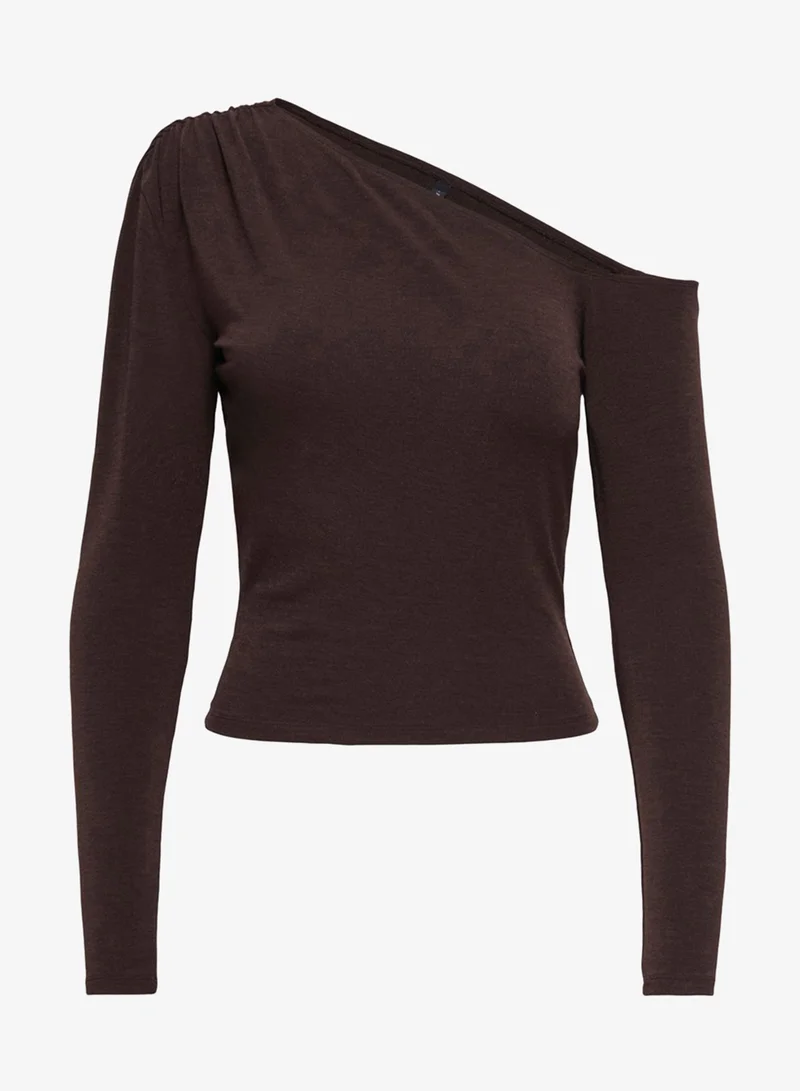Only Casual Long Sleeve One Shoulder Top
