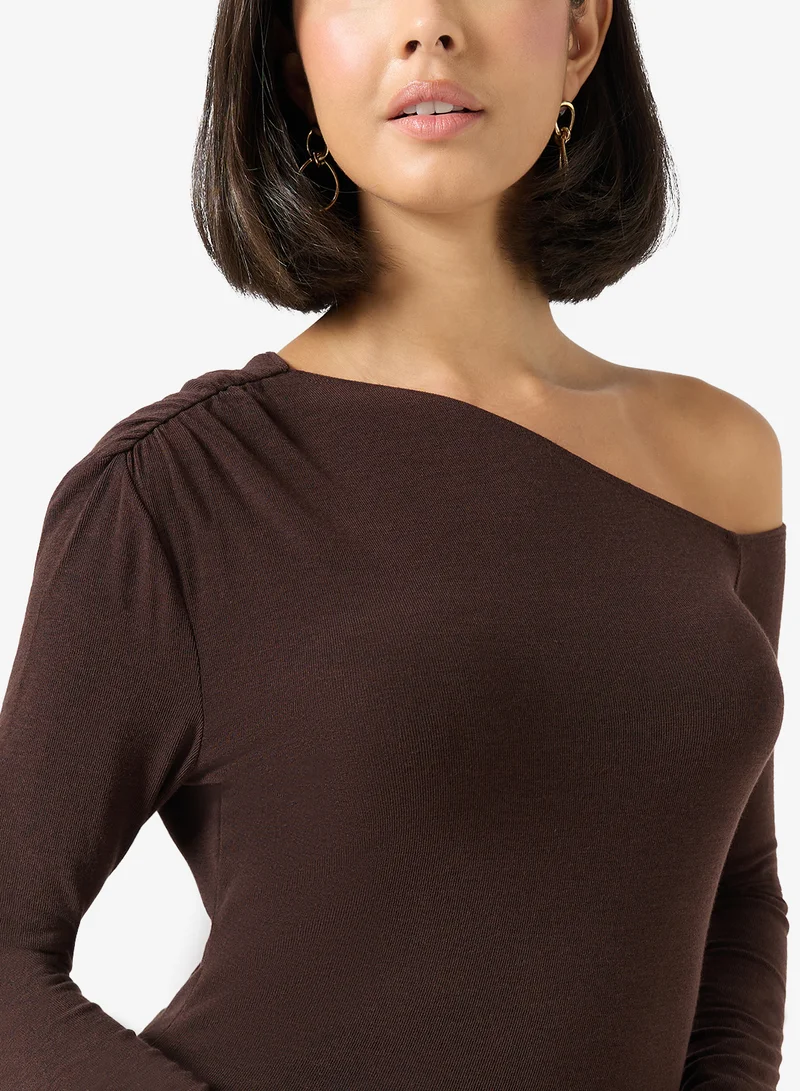 Only  Casual Long Sleeve One Shoulder Top for Women | Best Price UAE