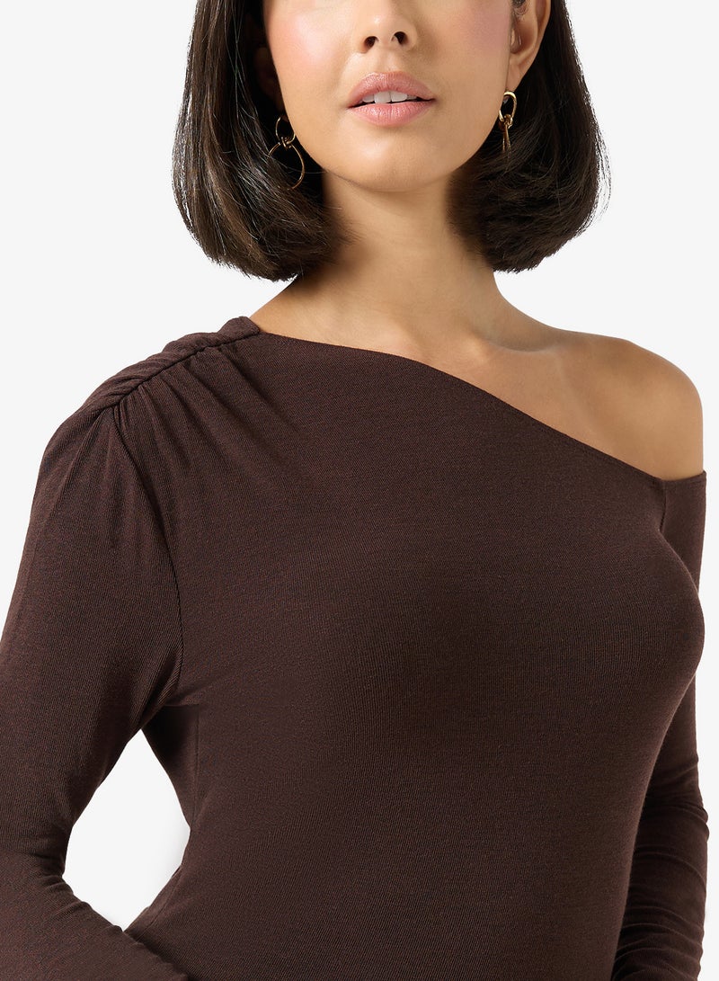 ONLY Casual Long Sleeve One Shoulder Top - Image 3