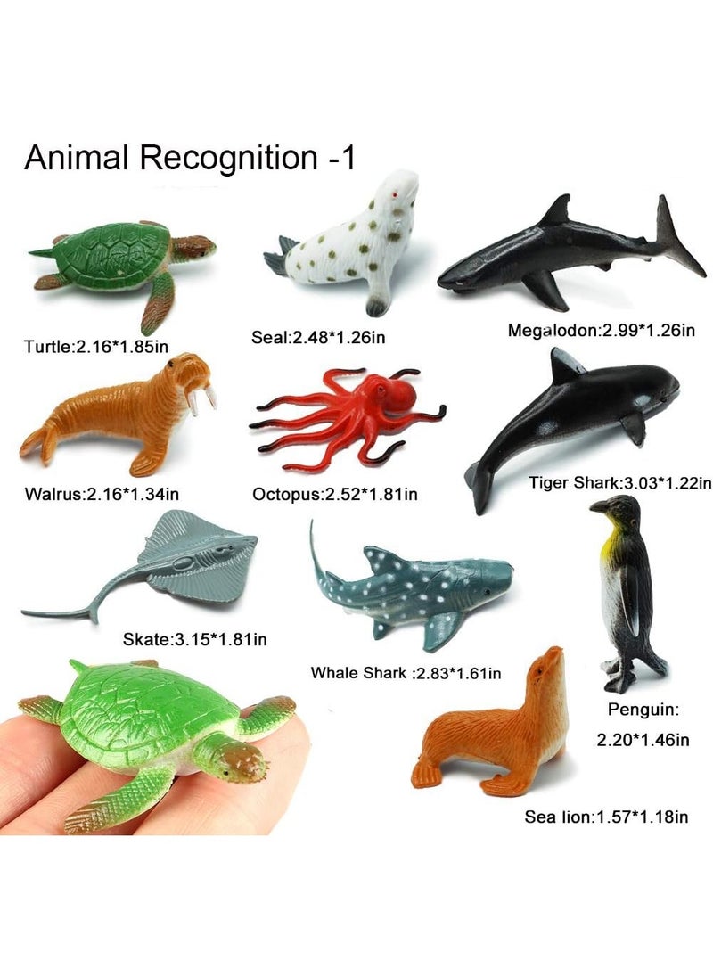 KCDMBUE 24 Pieces Ocean Animal Plastic Toys Set, Realistic Sea Creatures Figurines Playset for Kids Party Favors, Educational Bath Toys with Shark, Whale, Dolphin, Octopus & More  - Image 2