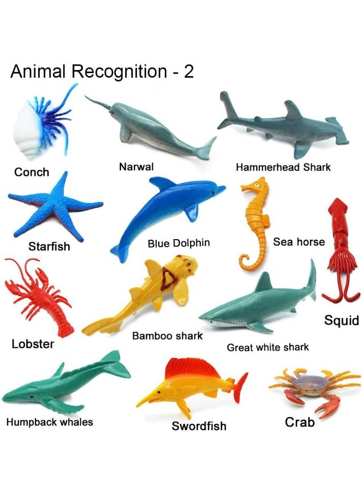 KCDMBUE 24 Pieces Ocean Animal Plastic Toys Set, Realistic Sea Creatures Figurines Playset for Kids Party Favors, Educational Bath Toys with Shark, Whale, Dolphin, Octopus & More  - Image 3