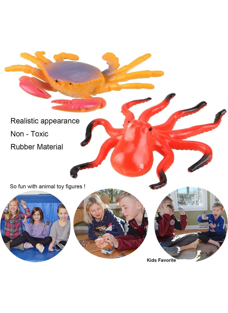 KCDMBUE 24 Pieces Ocean Animal Plastic Toys Set, Realistic Sea Creatures Figurines Playset for Kids Party Favors, Educational Bath Toys with Shark, Whale, Dolphin, Octopus & More  - Image 4