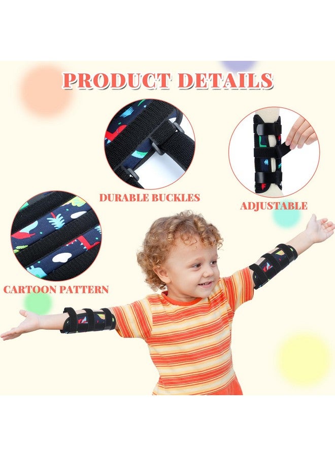 Threlaco ثريلاغو 2 حزمة توقف مص الإصبع للأطفال الصغار علاج قضم الأظافر رادع مص الإصبع الديناصور منع التقاط الأنف مثبت كوع للأطفال من 2-8 سنوات - Image 3