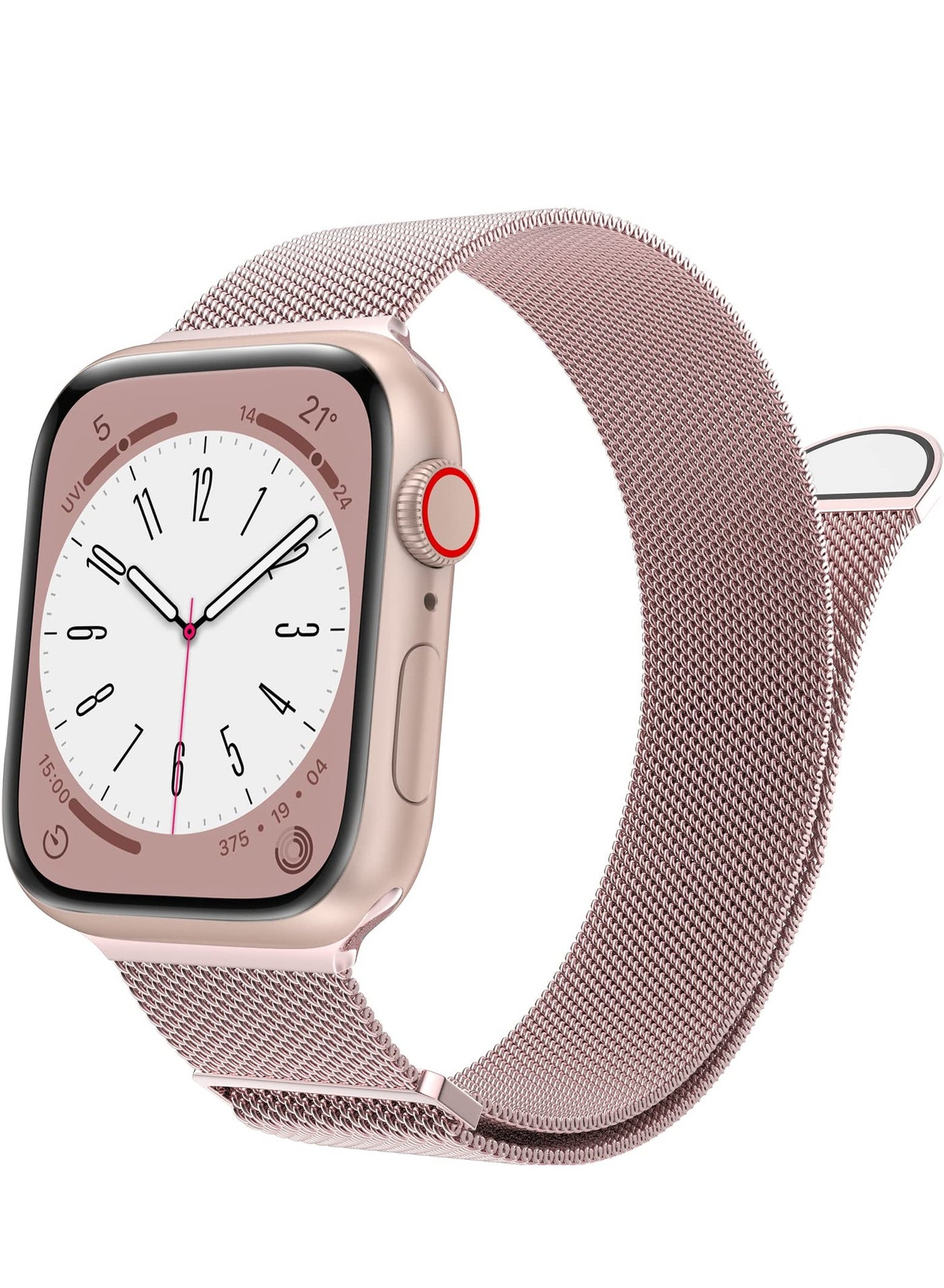 ANYOGRO Compatible with Apple Watch Band 42mm 44mm 45mm 46mm 49mm for Women and Men, Stainless Steel Magnetic Metal Wristband Strap Compatible with iWatch Series 10 9 8 7 6 5 4 3 2 1 SE 2/1 Rose Glod