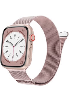 ANYOGRO Compatible with Apple Watch Band 42mm 44mm 45mm 46mm 49mm for Women and Men, Stainless Steel Magnetic Metal Wristband Strap Compatible with iWatch Series 10 9 8 7 6 5 4 3 2 1 SE 2/1 Rose Glod  - Image 1