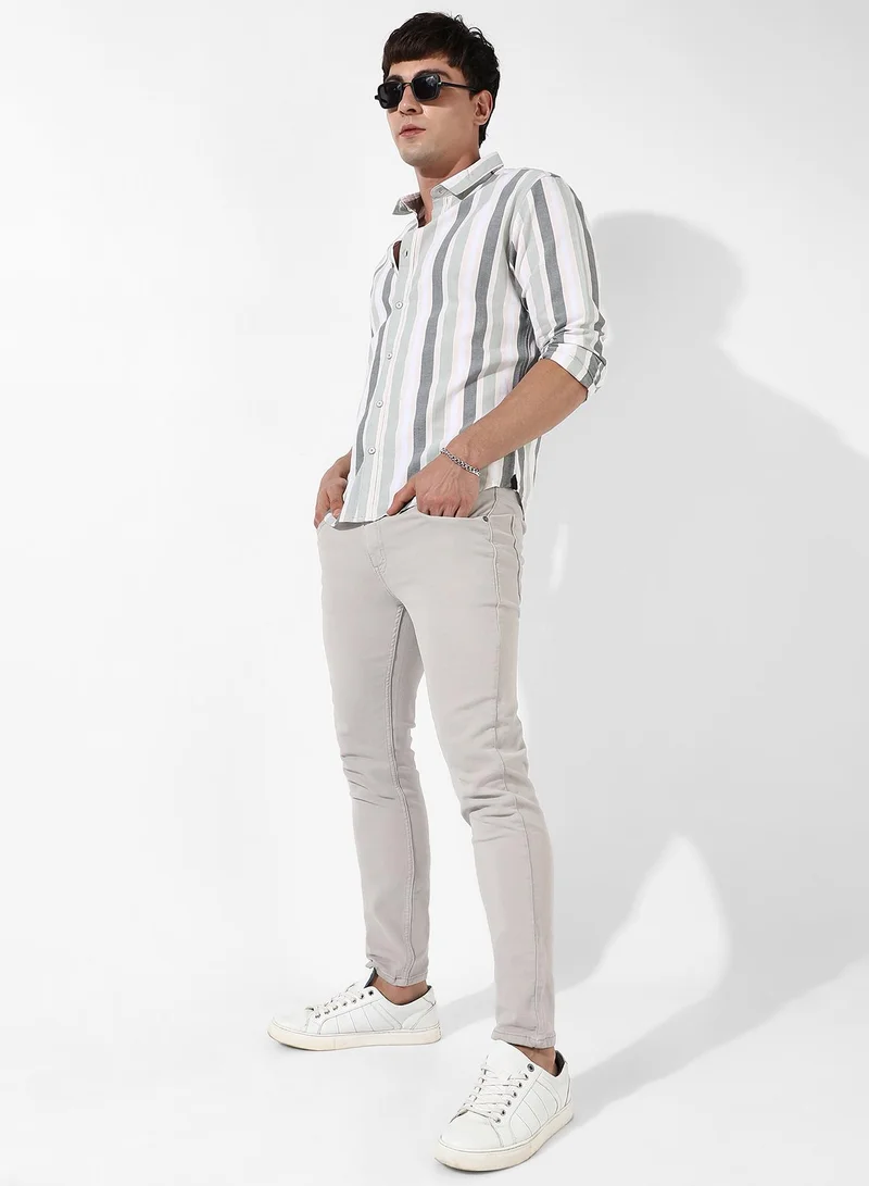 كامبوس سوترا Men's Multitrack Striped Button Up Shirt