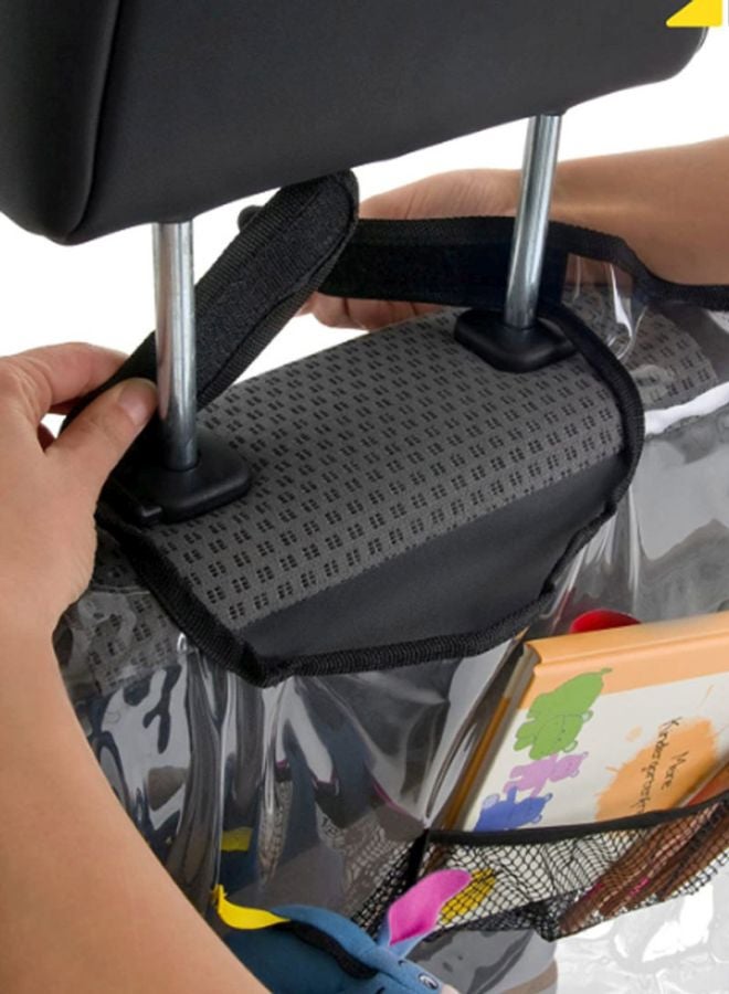 Hauck Cover Me Deluxe Car Backseat Protector & Organizer - Transparent Kick Mat with Storage Pockets & Integrated Bottle Holder, Black - Image 4