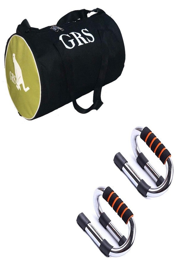 Grès GRS® SUPER_37 Push-up Bars - Strong Steel Pushup Stands & Gym Duffel Bag (Kit) - Image 1