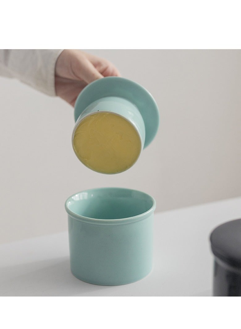 Solid Ceramic Kitchen Durable Butter Jar With Lid Household Anti-dust Seal Heat Resistant Oil Seasoning Storage Bottle For Kitchen Home - Image 3