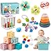 Plunack 6 in 1 Baby Toys 6 to 12 Months Montessori Toy Infant Teething Babies Toy Stacking Blocks Rings Pull String Toy Sorter Sensory Bin - Image 3